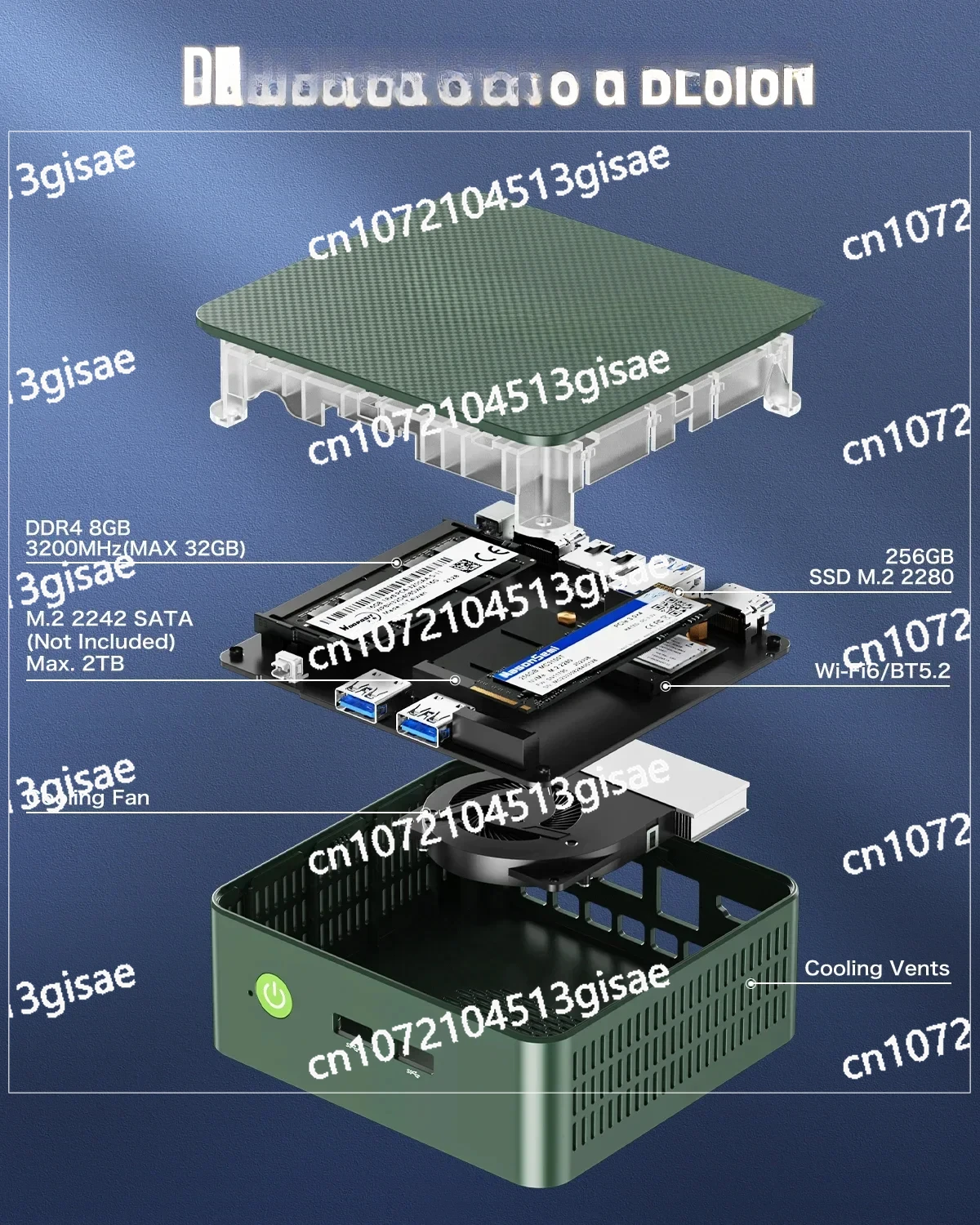 G3 ألدر ليك N100 كمبيوتر صغير ويندوز 11 برو DDR4 16 جيجابايت 512 جيجابايت NVMe SSD WIFI6 BT5.2 سطح المكتب وحدة تحكم ألعاب كمبيوتر صغير #2
