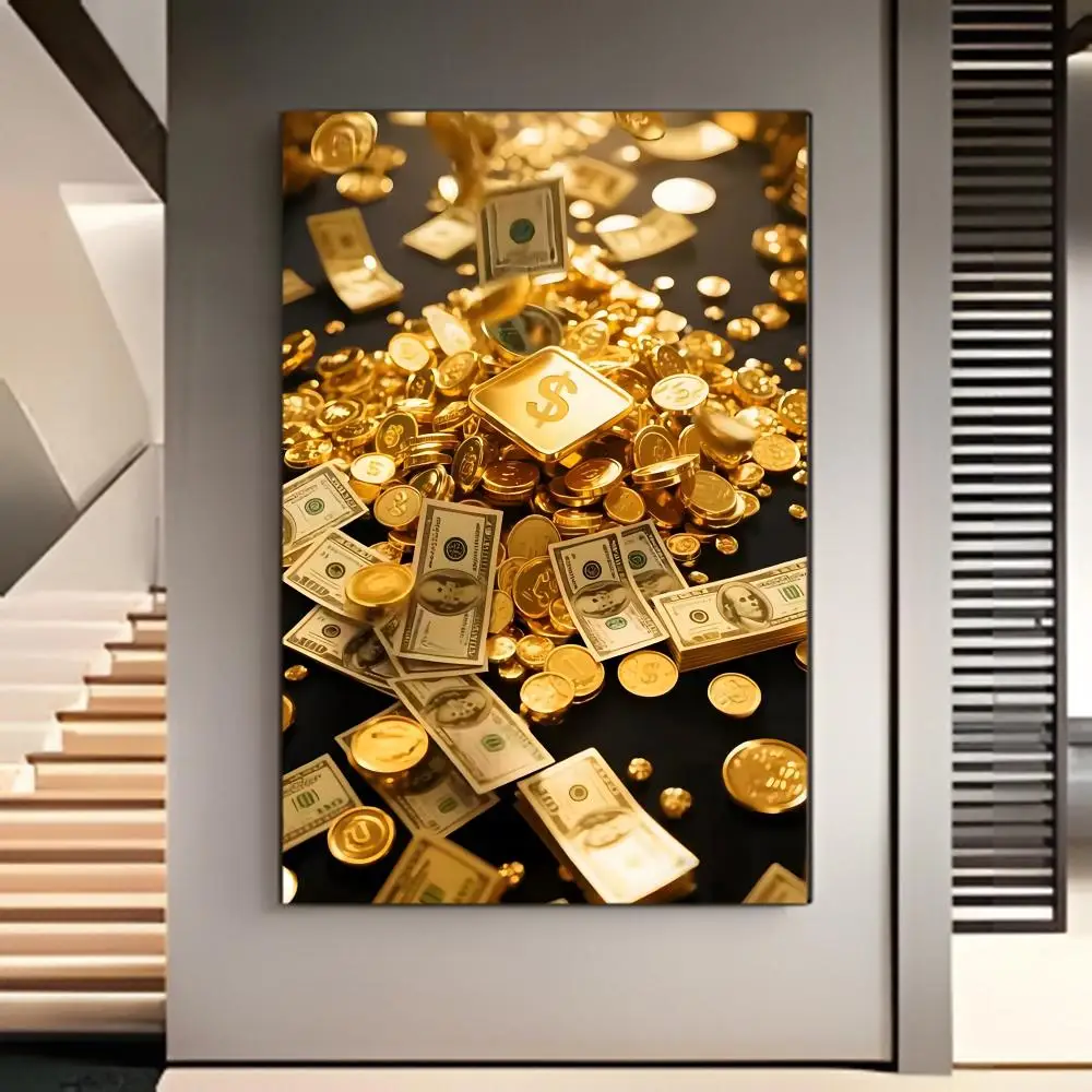 Concept U.S. Dollars and Gold Poster American Film Mural Home Childrens Room Wall Decor Print - view 5