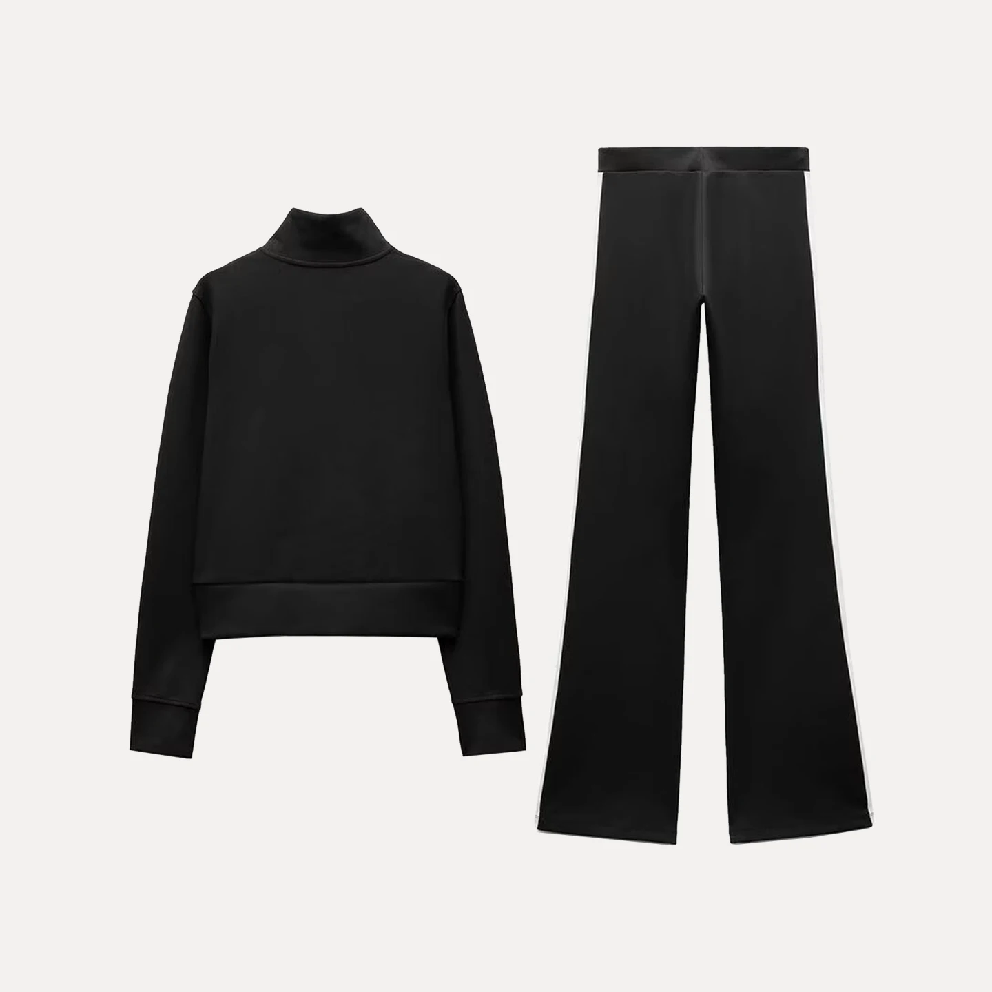 

2025 Autumn New Arrival Women's Embroidered College Sle Jaet Flared Pants Faionable Casual Outfit Long Sve Long Pants