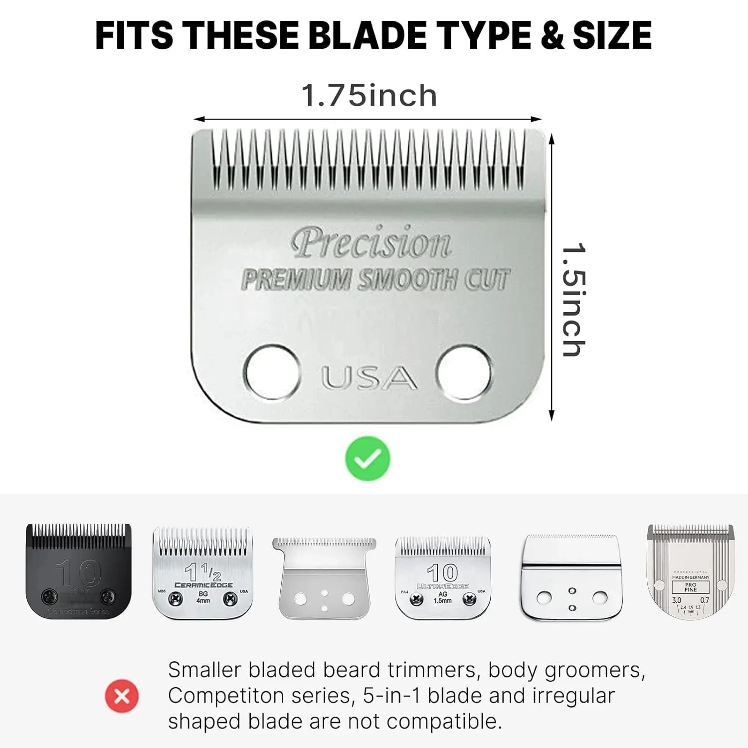 10 Professional Hair Clipper Guards Cutting Guides Compatible with Most Wahl Clippers Combs Replacement - 1/16