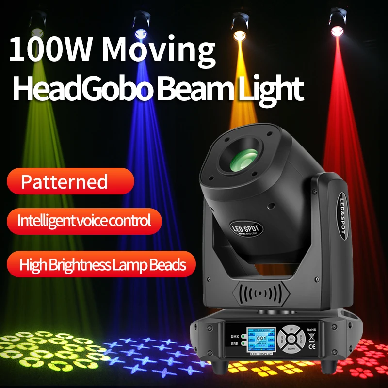 

LED 100W Beam Light Shaking Head Light Strobe Pattern Stage Effect Laser Light DJ Disco Wedding Performance