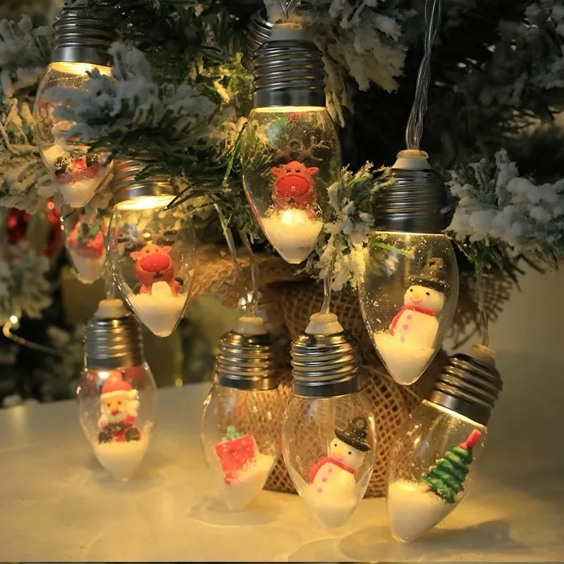 Christmas Doll Wishing Bottle String Lights Father Christmas LED Bulb Lights Indoor Decoration Christmas Tree String Lights