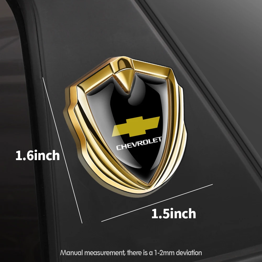 1pc 3D Metal Car Shield Emblem Sticker Side Fender Body Trunk Badge Sticker For Chevrolet Cruze Captiva Trax Malibu Aveo Equinox