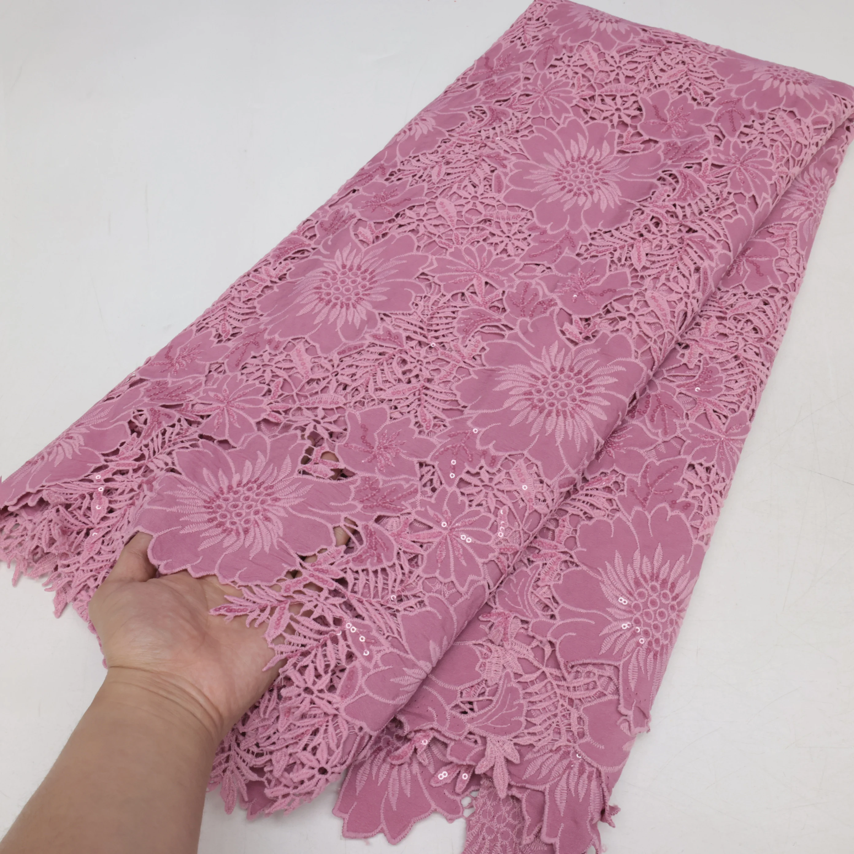 African Sequins Milk Silk Mesh Lace 2024 French Net Lace Fabric Sewing Embroidered Lace Tulle Nigerian Women Wedding Dress