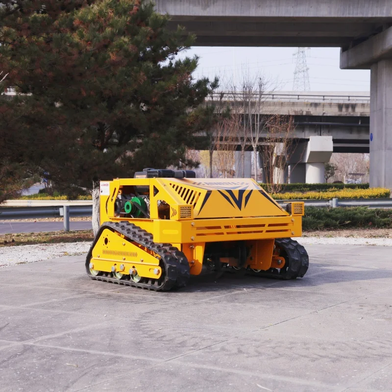 

Customized Small Robot Grass Cutter Cutting Width 500mm Remote Control Crawler Flail Lawn Mower