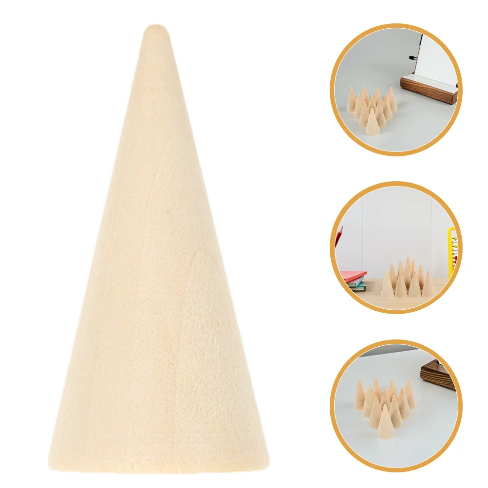 

12Pcs Wooden Cone Ornaments Unfinished Natural Wood DIY Craft Painting Graffiti Decoration for Living Room Office Table Display