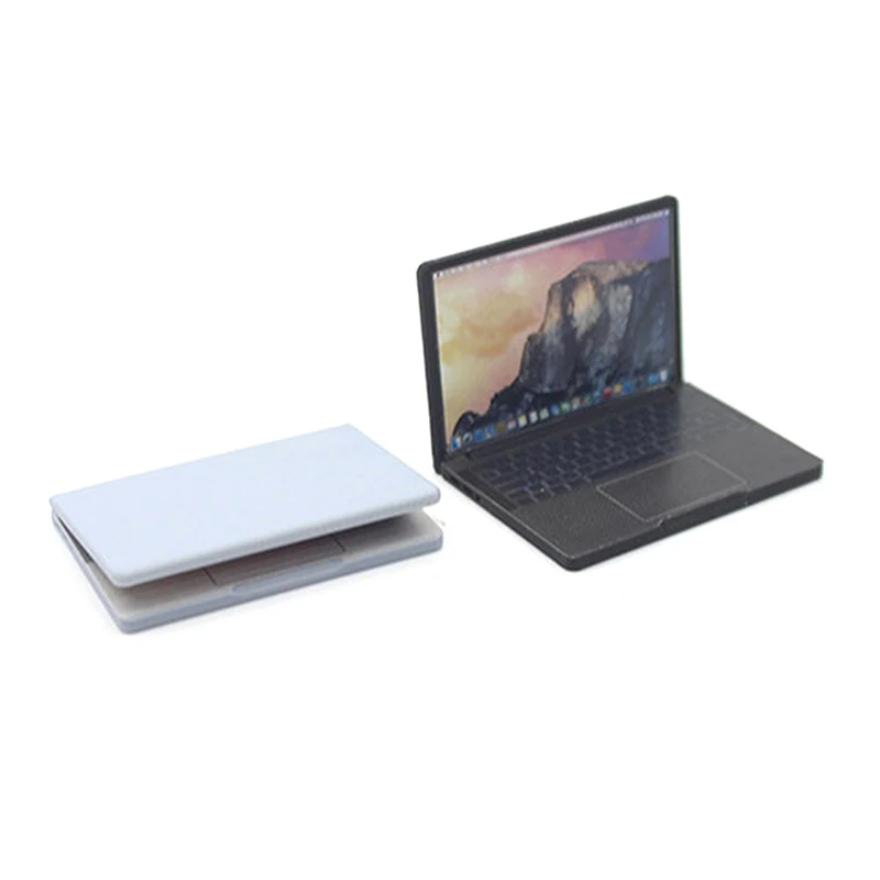 Simulazione carina 1:12 Mini computer portatile Casa delle bambole Artigianato in lega in miniatura Decorazione della casa delle bambole per la casa delle bambole Accessori fai da te