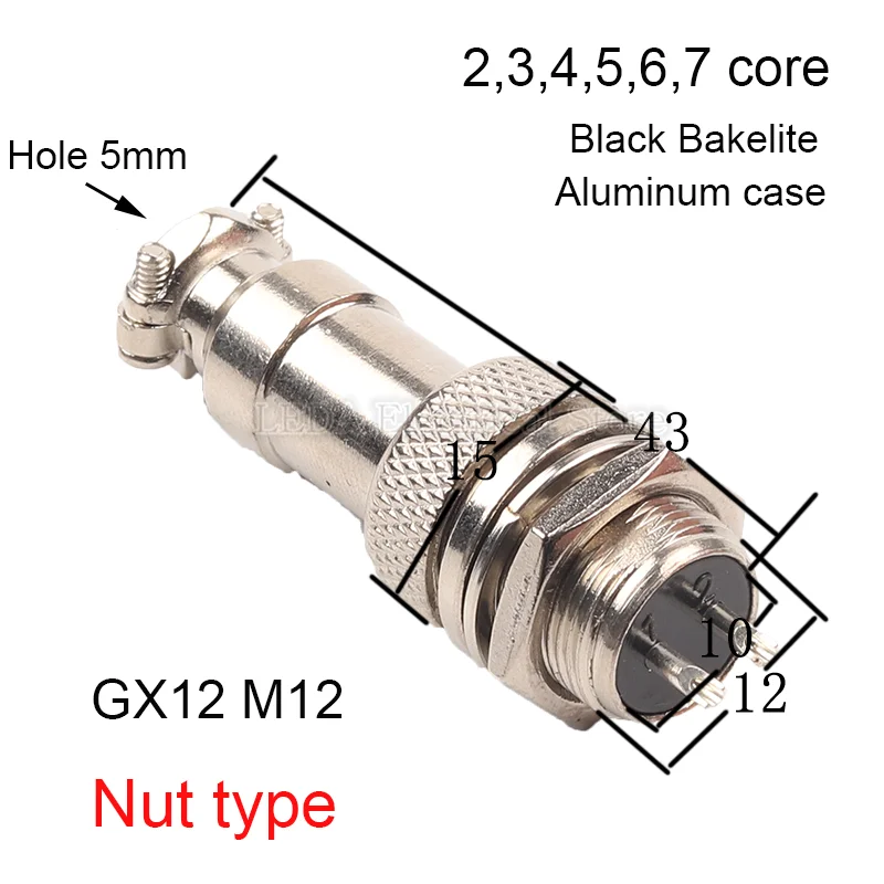 2Set GX12 GX16 GX20 2/3/4/5/6/7/8/9/10/12 Pin Male & Female Circular Aviation Socket Plug Wire Panel Connector