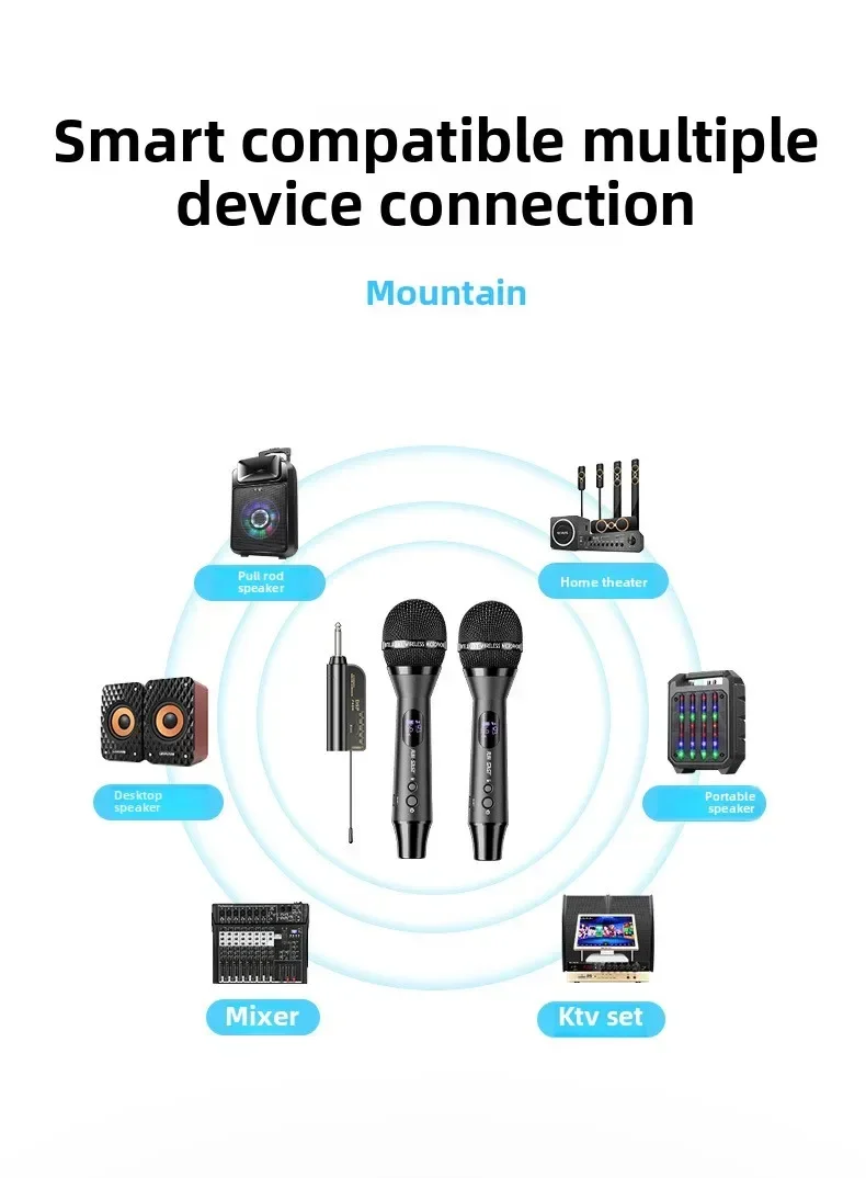 Family KTV Singing and Lecture Stage Karaoke Conference Sound Amplifier Adjustable Frequency Microphone