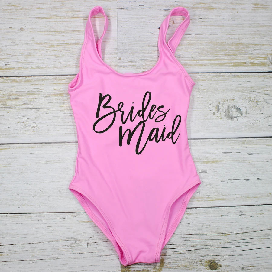 Maid of Honour One Piece Swimsuit Future Mrs. One-piece Swimwears Купальники Maiô Bridesmaid Backless Bride Bodysuit