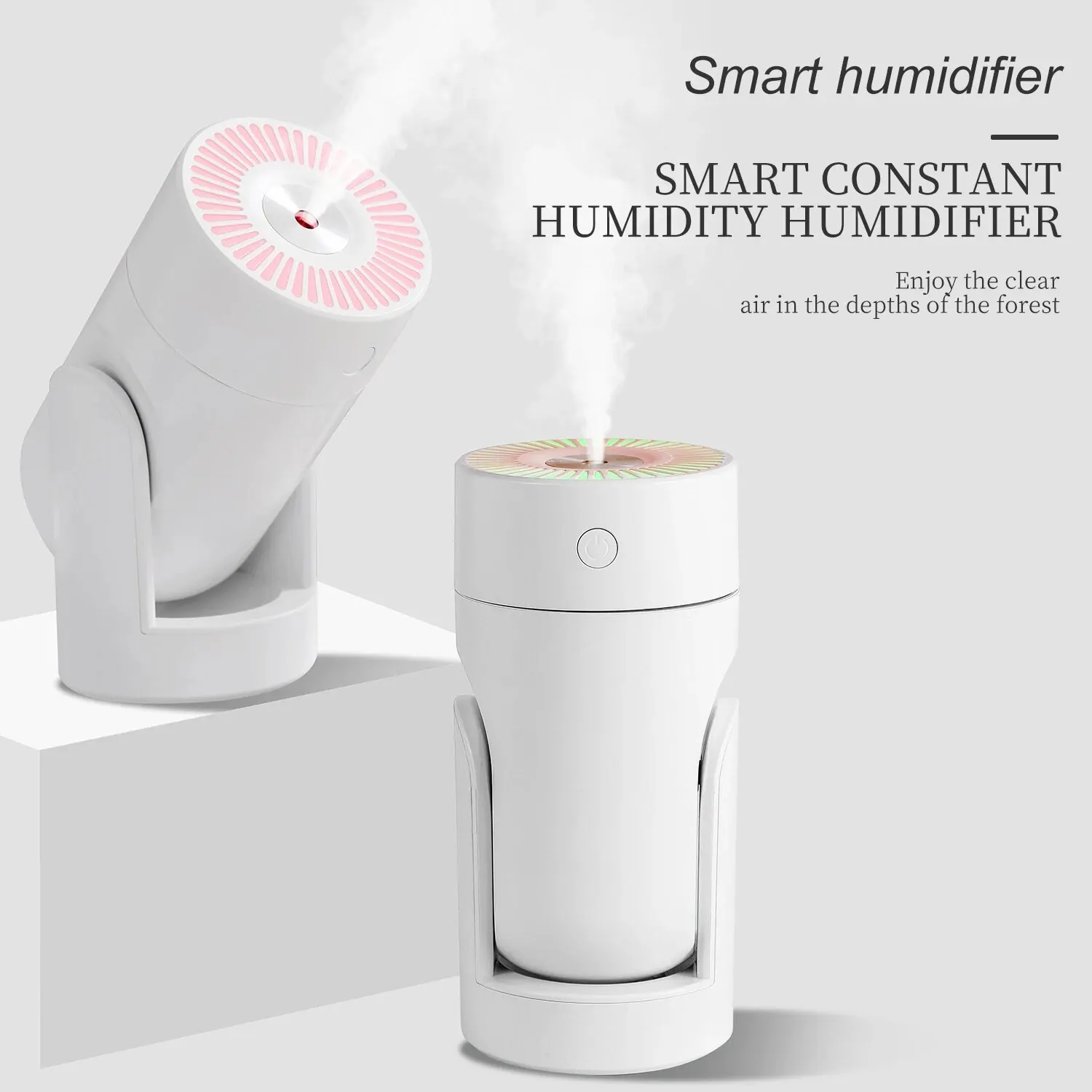 1PC Humidifier Mute for Both Car and Home Adjustable Angle Use Intelligent Constant Humidity USB Automatic Spray Air Purifier