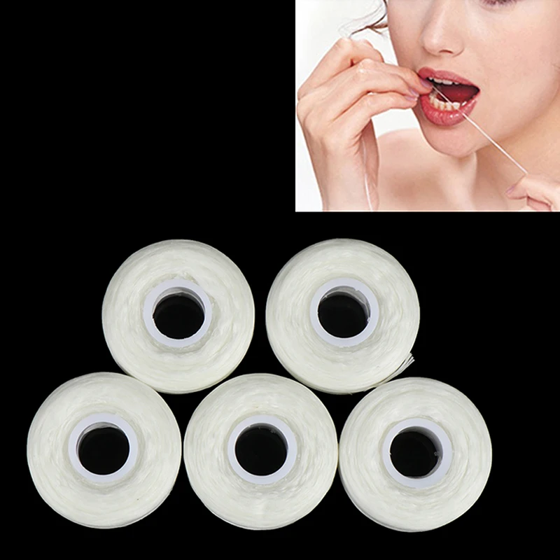 5Roll 50m Dental Flosser Oral Hygiene Floss Teeth Cleaning Mint flavor Tooth Wax