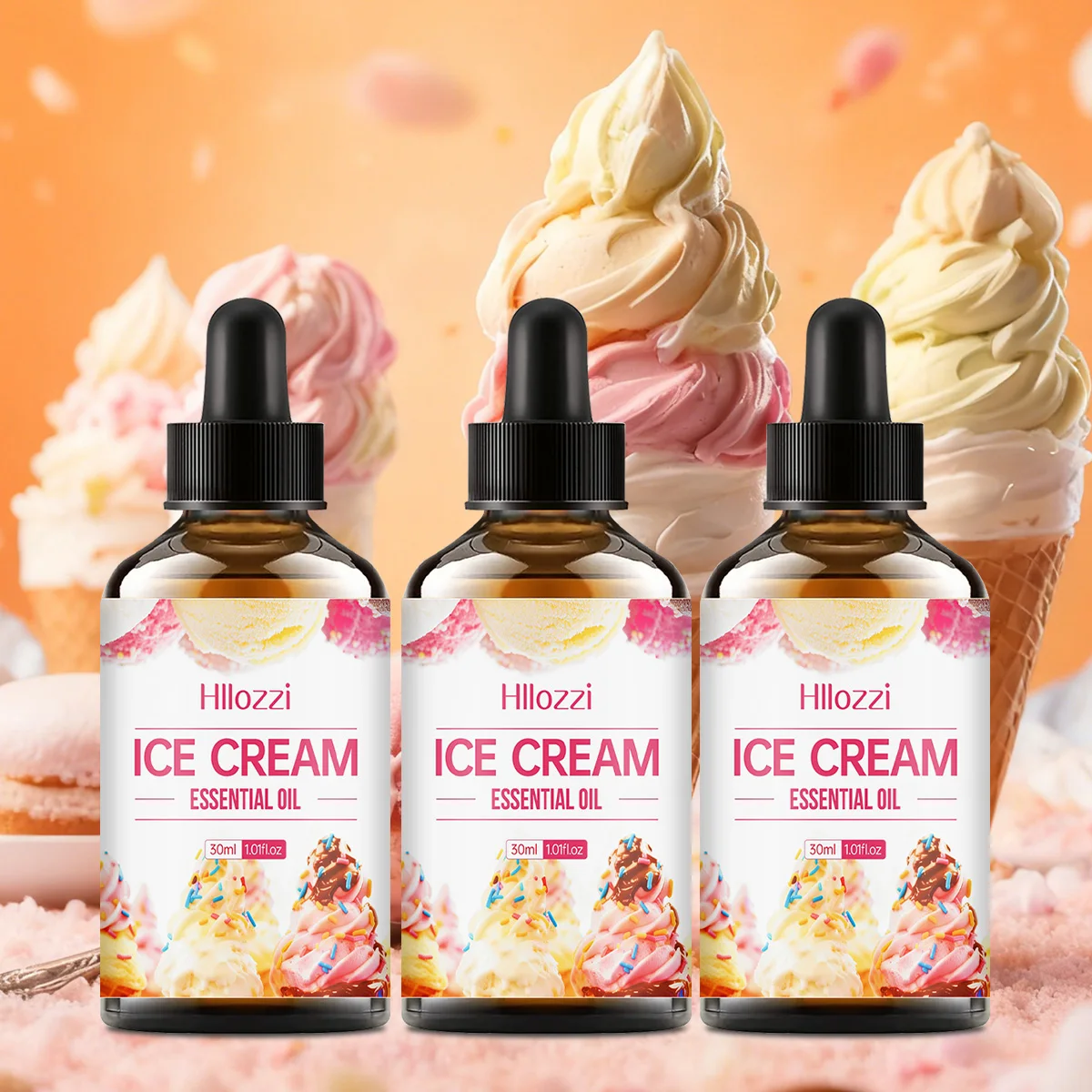 Ice cream essential oil is a multi-functional essential oil that can care for skin, hair, and provide aromatherapy benefits.e.