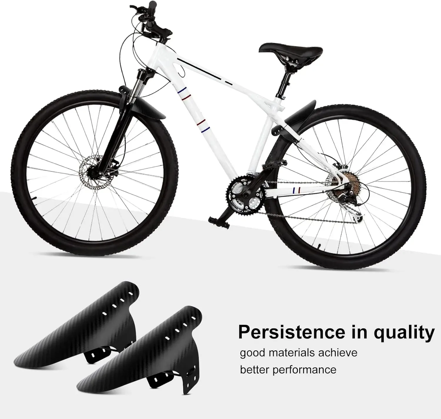 1 Stück/2 Stück Fahrrad-Schutzblech mit Carbon-Muster für Vorder- und Hinterrad, Ultraleichtes MTB-Schutzblech für Radsport – Detail 4
