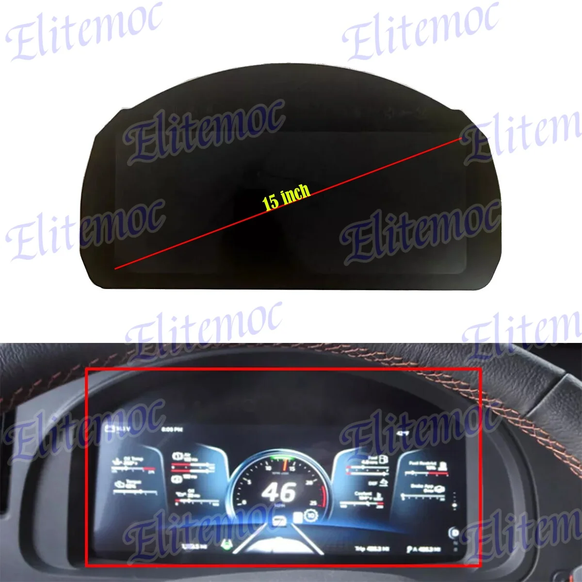 

LCD Display for Kenworth K220 T680 W990 2023-2024 Instrument Cluster Dashboard Screen Module Repairment