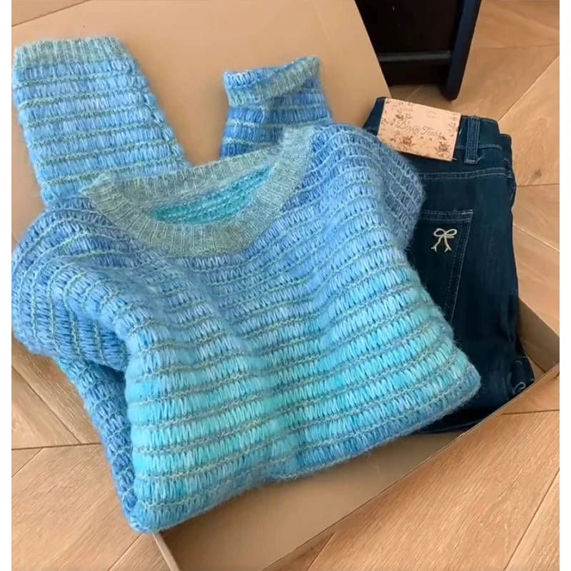 

Faionable Thi Long Sve Sweater Soft Cozy Design Casual Sle Anti-Aging Autumn Winter New Arrival Women's All-Match Kn...