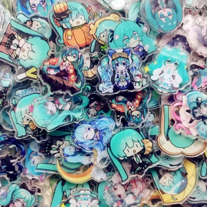 Hot Sale 52pcs Hatsune Miku Cute Cartoon Mini Acrylic Board Handmade DIY Accessories Materials Children\'s Toys Wholesale