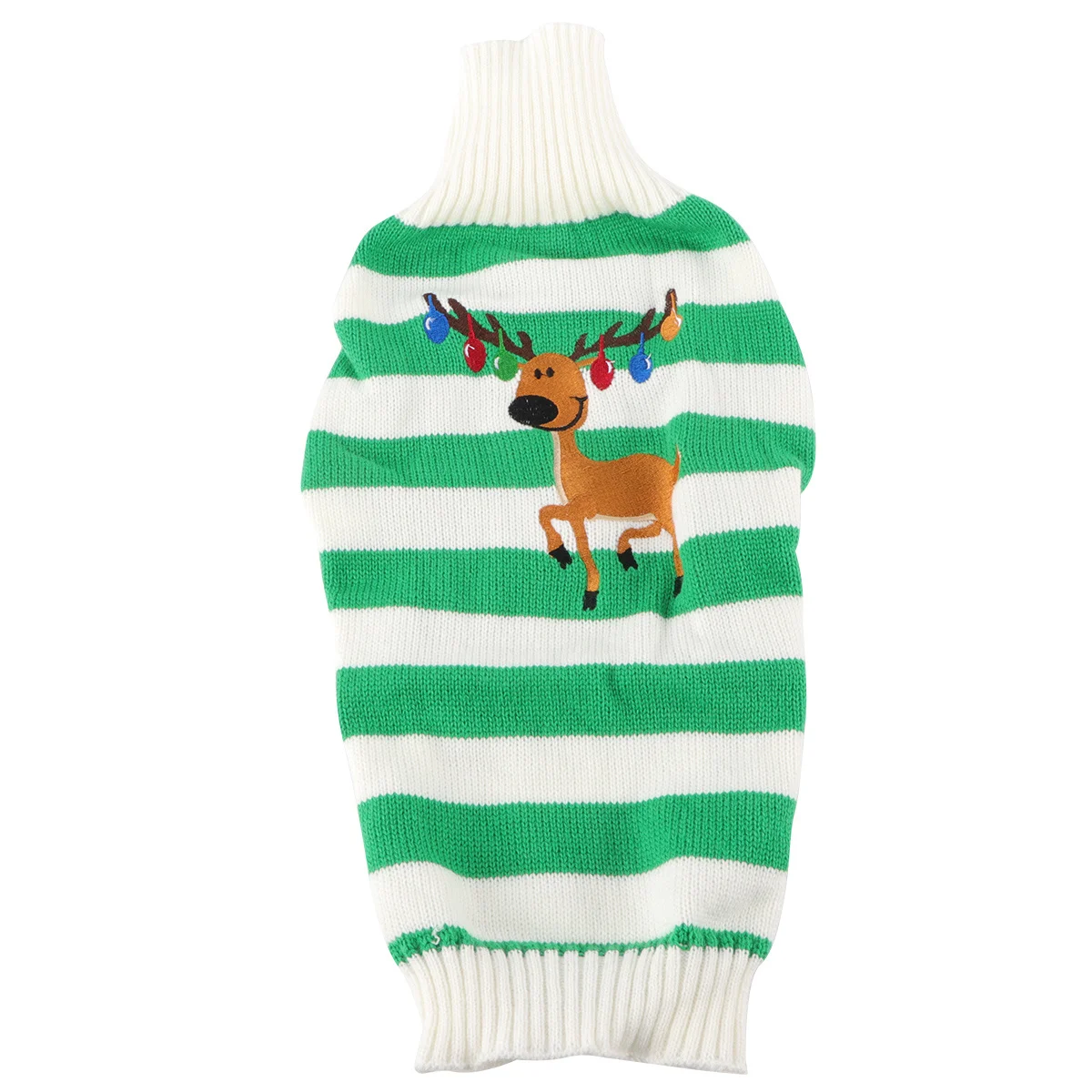 

Dog Sweater Christmas Elk Knit Pullover Winter Clothes for Pets Large Green Festive Warm Puppy Clothing Pet Sweater