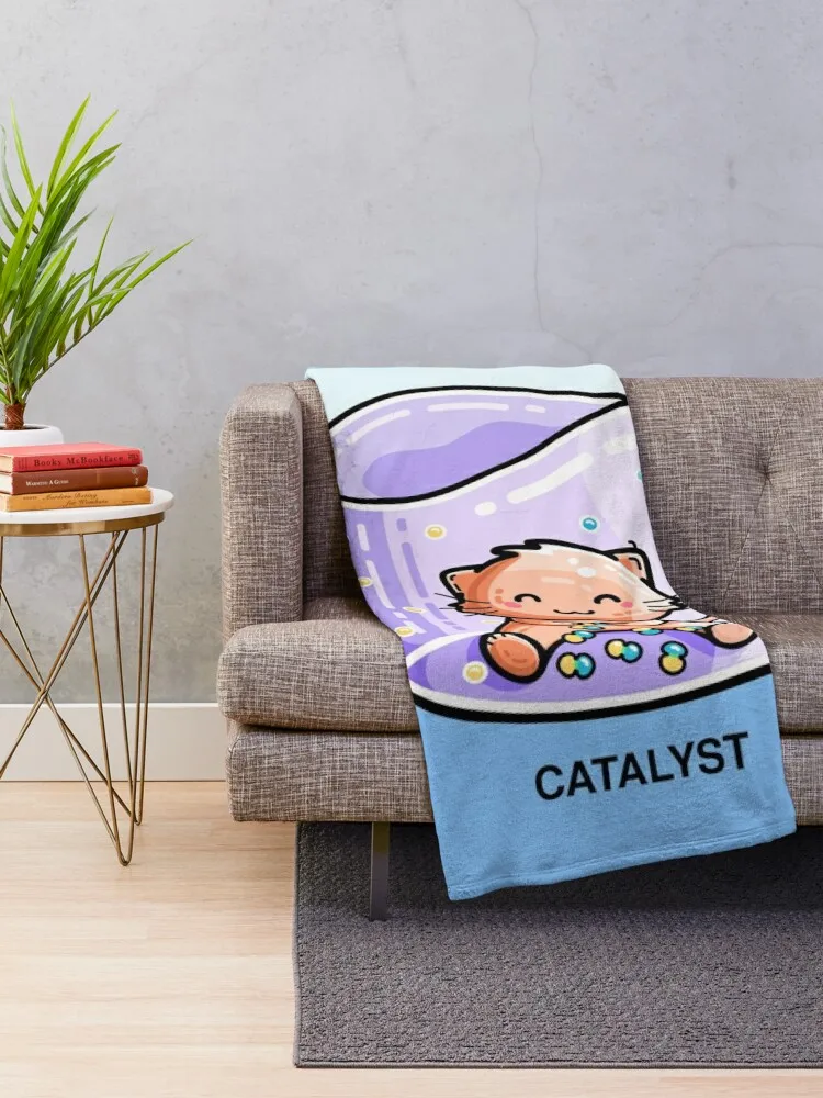 Catalyst Cute Chemistry Cat Pun Throw Blanket Hairy Flannels Hairys Kid'S Blankets