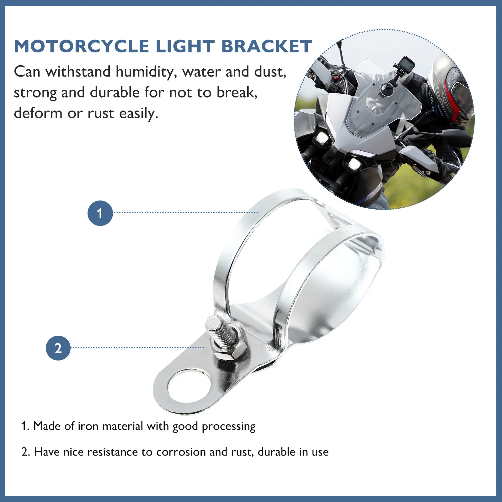 

2pcs Turn Signal Iron Corrosion Resistant Durable Front Fork Mounting Indicator Brackets Motorcycle Accessories Turn Signal