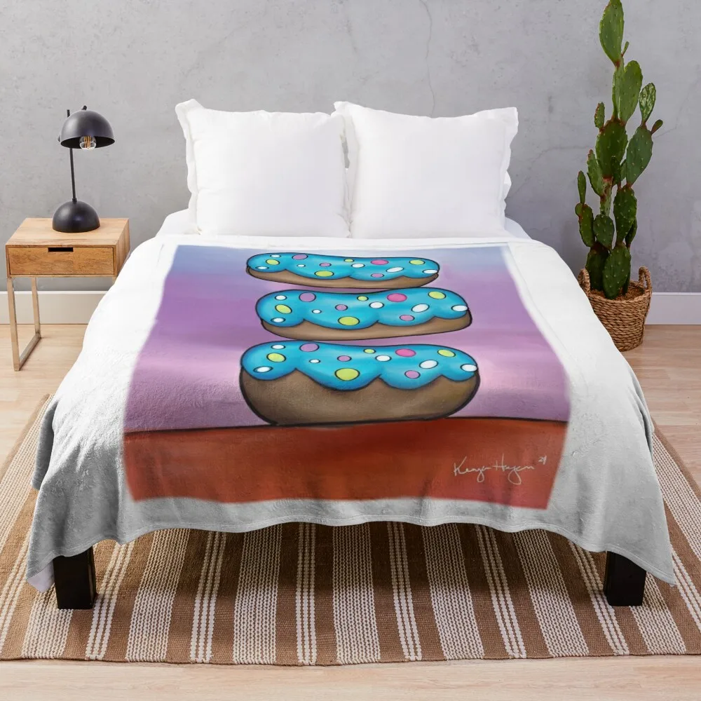 Donut Stack Throw Blanket For Decorative Sofa Retros sofa bed For Baby Blankets