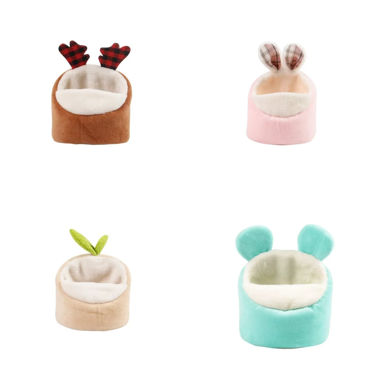 Evelyn 4 Style Cute Hamster Bed House Hedgehog Hideout Nest Small Pet Winter Warm Cage Accessories for Kid's Toy Gift