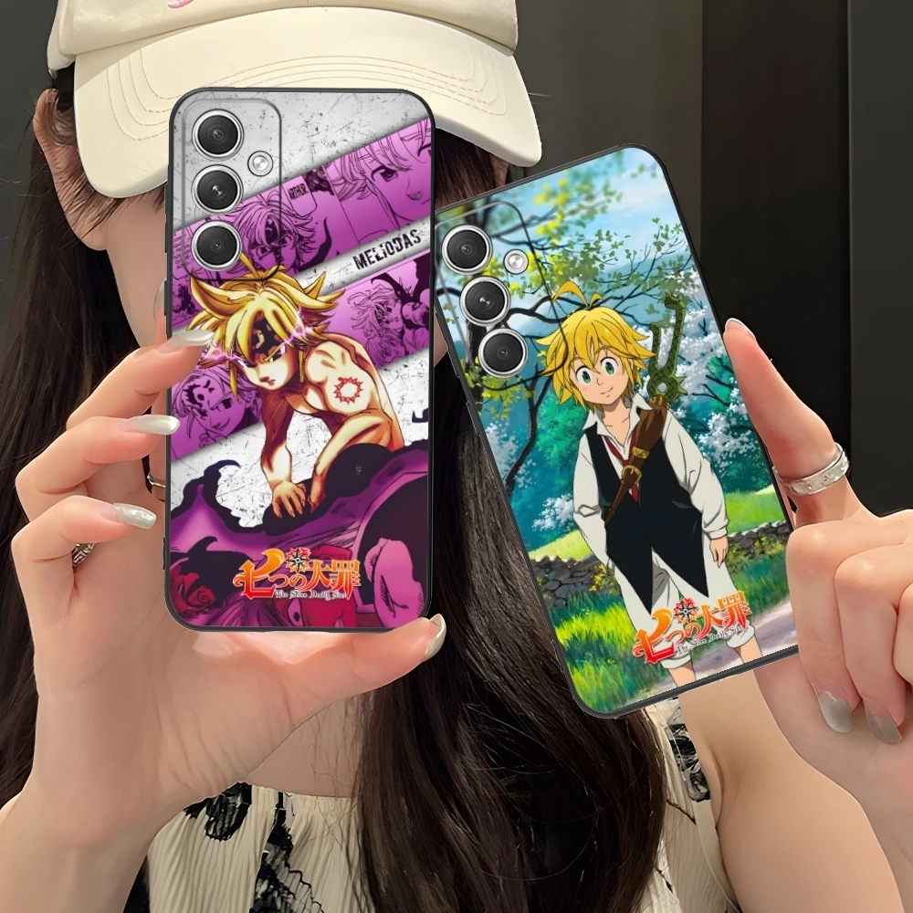 Seven Deadly Sins Meliodas Cell Phone Case for Samsung Galaxy S24 S23 S22 S21 S20 S10 S9 Plus FE Ultra Lite Black Cover Shell