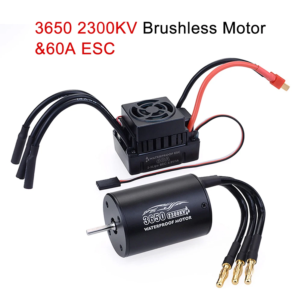 Nieuwe Waterdichte 3650 2300KV 3100KV 3900KV Borstelloze Motor 60A ESC voor Tamiya Traxxas Slash Bandit Redcat 1/10 RC Auto Truck Onderdelen