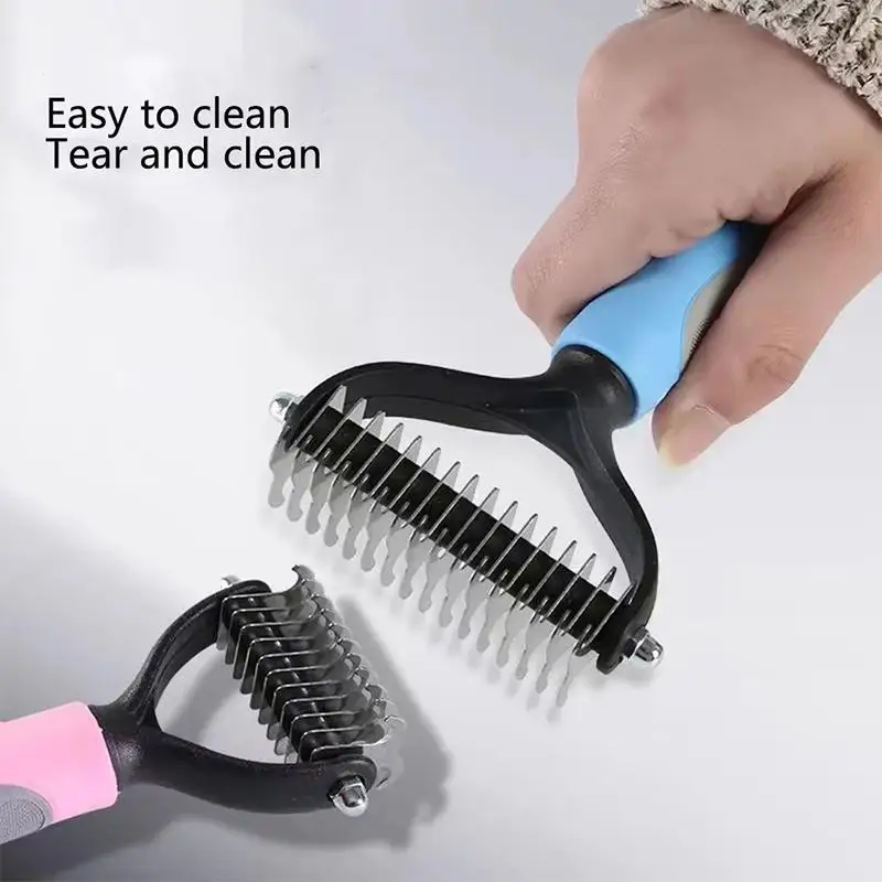 Dog Cat Hair Deshedding Brush Pet Grooming Comb Removes Loose Hair Untangles Knots For Puppy Daily Care view 4