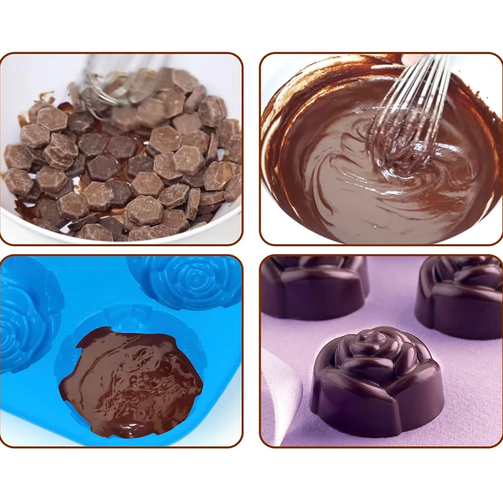 1/3pcs rose soap, handmade candle mold, silicone cake mold, baking tray, pan mold, muffin, rose ice cubes