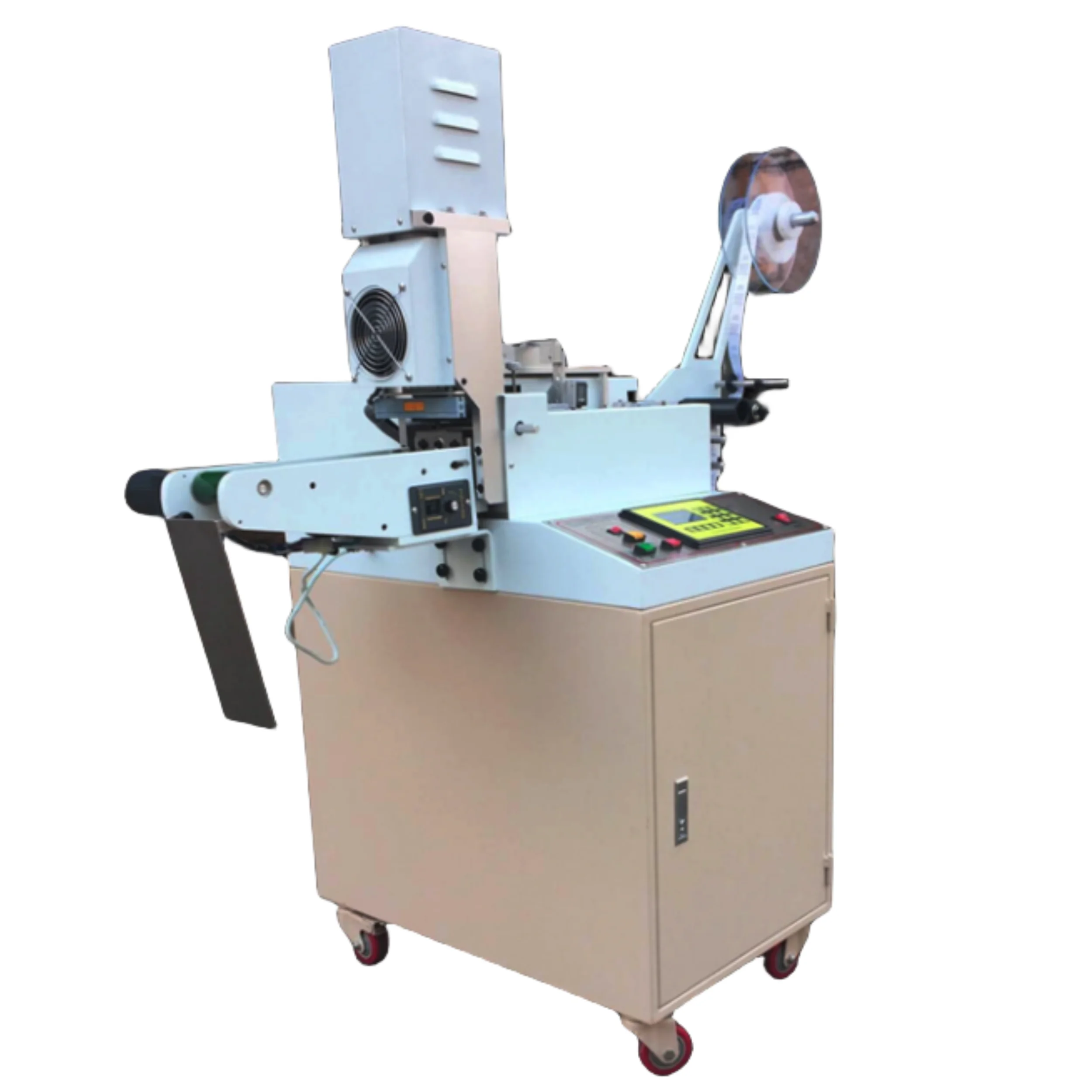 

Ultrasonic Elastic Label Cutting Machine Ribbon Auto Feed Label Cutter Full-Auto Woven Material Tape Garment Label