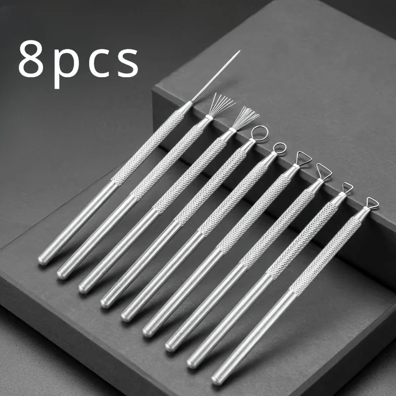 Juego de 6/8 Herramientas de Cerámica para Modelar - Varilla de Aluminio, Cuchilla para Recortar, Raspador, para Escultura en Arcilla, Escultura de Precisión, Arcilla Oleosa
