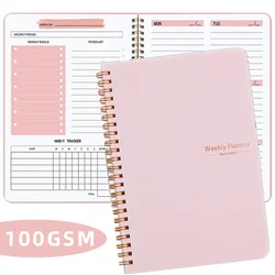 Spiral Binder Notebooks 52 Weeks  Weekly Planners A5 Agenda Schedule organizer Journal Office School Supplies Stationery