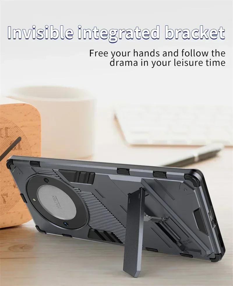 Étui antichoc avec support magnétique pour Honor Magic5 Lite 5G, coque arrière rigide en PC