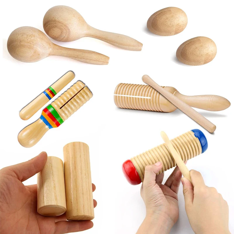 Instrumentos musicales para niños, percusión, tamborín, maracas, castañuelas, sonajeros de huevo, campanas de muñeca, regalos para fiestas de cumpleaños