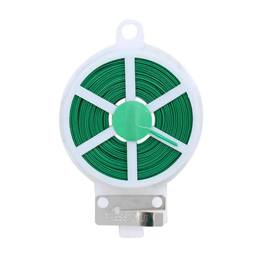 20M Green Plastic Coated Iron Wire Garden Ties Heavy Duty Flexible Twist Ties for Plants Gutters Labels Food Bags Cord