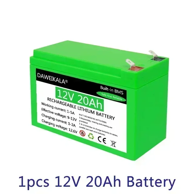 Bateria de lítio recarregável exterior, célula solar, luz elétrica, BMS carregador, 12V, 18650, 40A