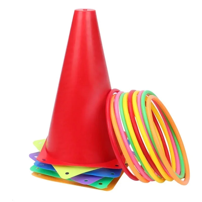 Throwing Plastic Circles Cone Obstacle Bucket Party Backyard Children's Ring Throwing Game Outdoor Parent Child Interactive Toy