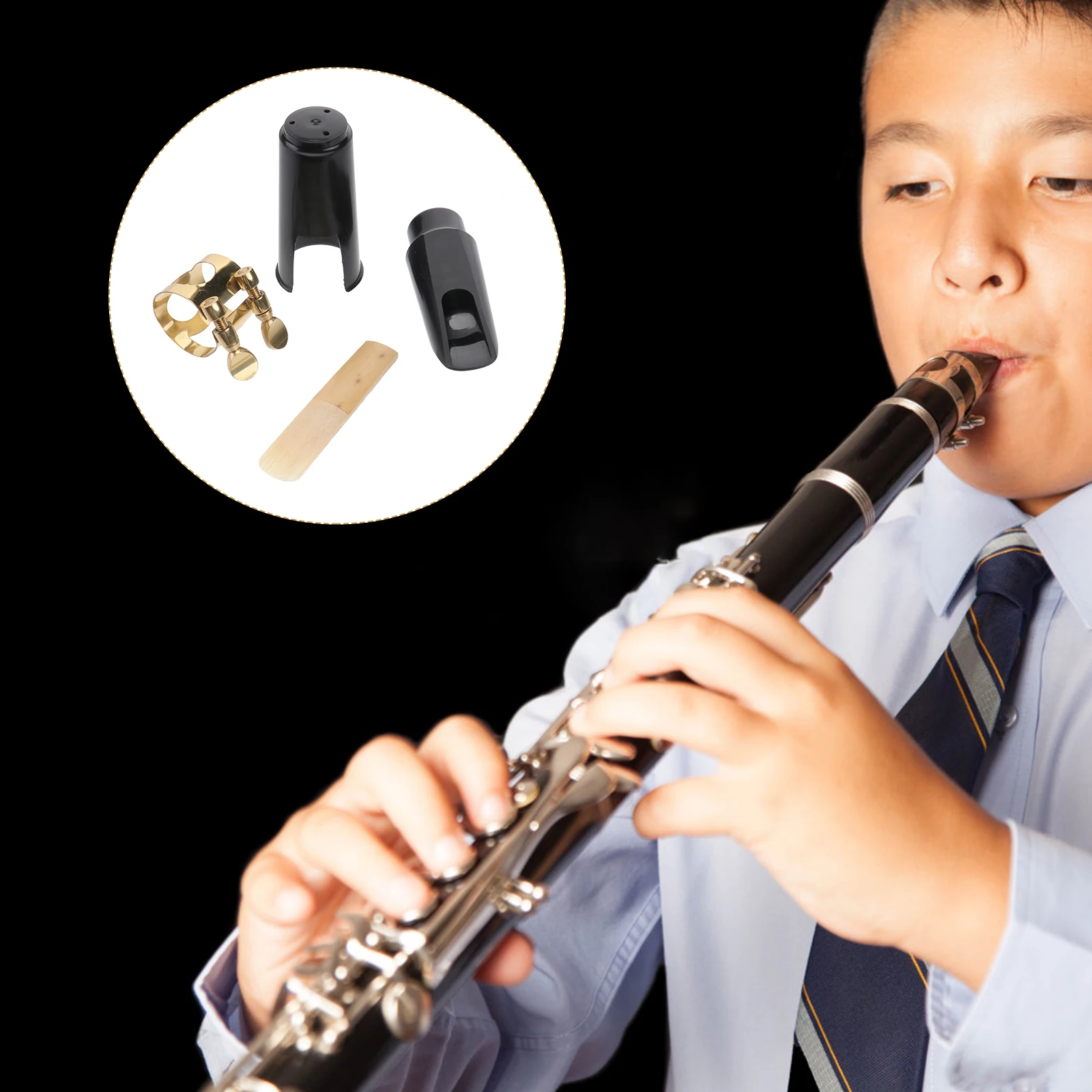 

Clarinet Mouthpiece Black Durable ABS Plastic Transparent Clarinet High Quality Sound Metal Control Affordable Rubber Plastic