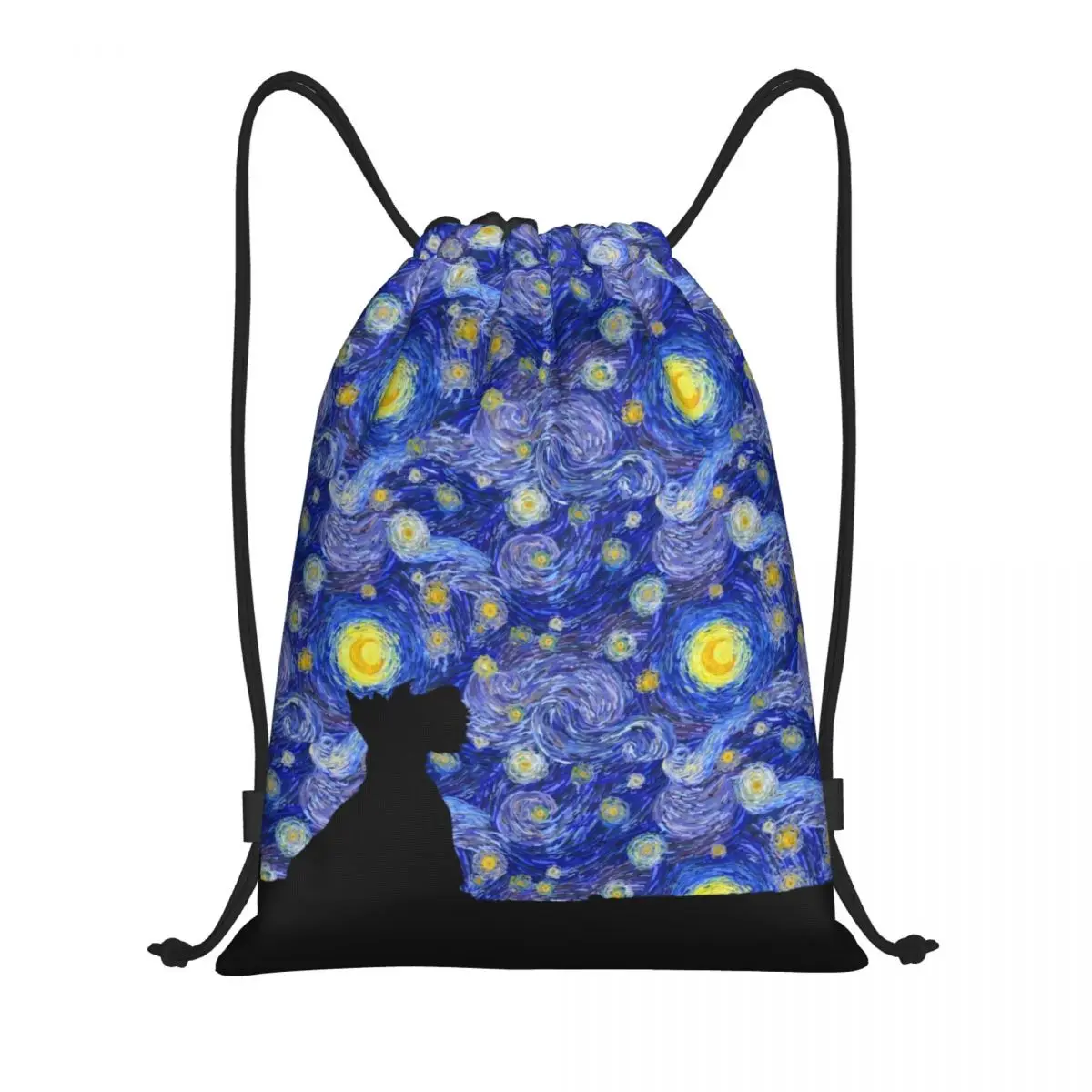 

Scottish Terrier Van Gogh Drawstring Backpack Sports Gym Bag for Women Men Scottie Aesthetic Art Dog Training Sackpack