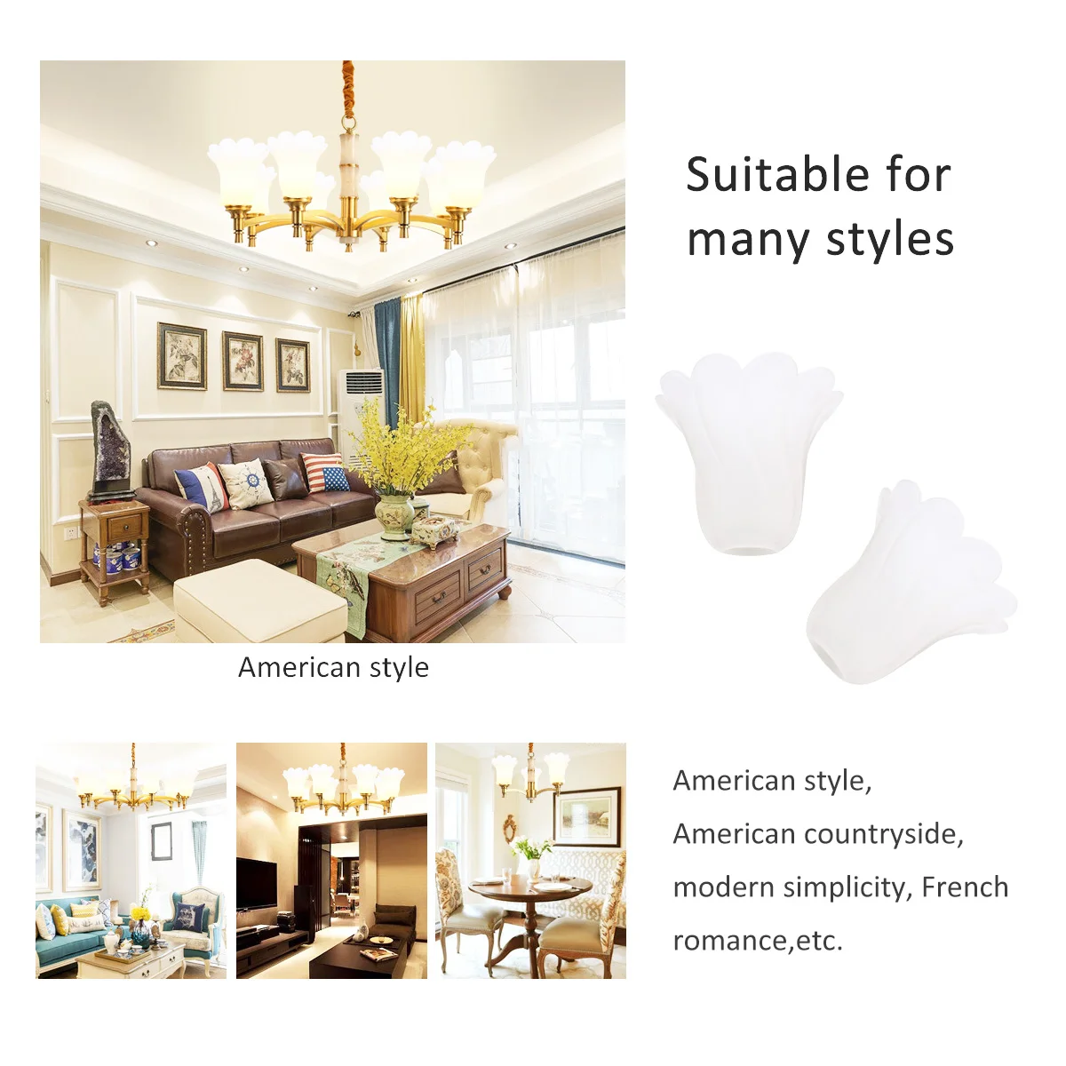 

Replaceable Glass Lamp Shade Transparent Dustproof Ceiling Light Cover Household Wall Lampshade Bedroom Living Room Glass Light