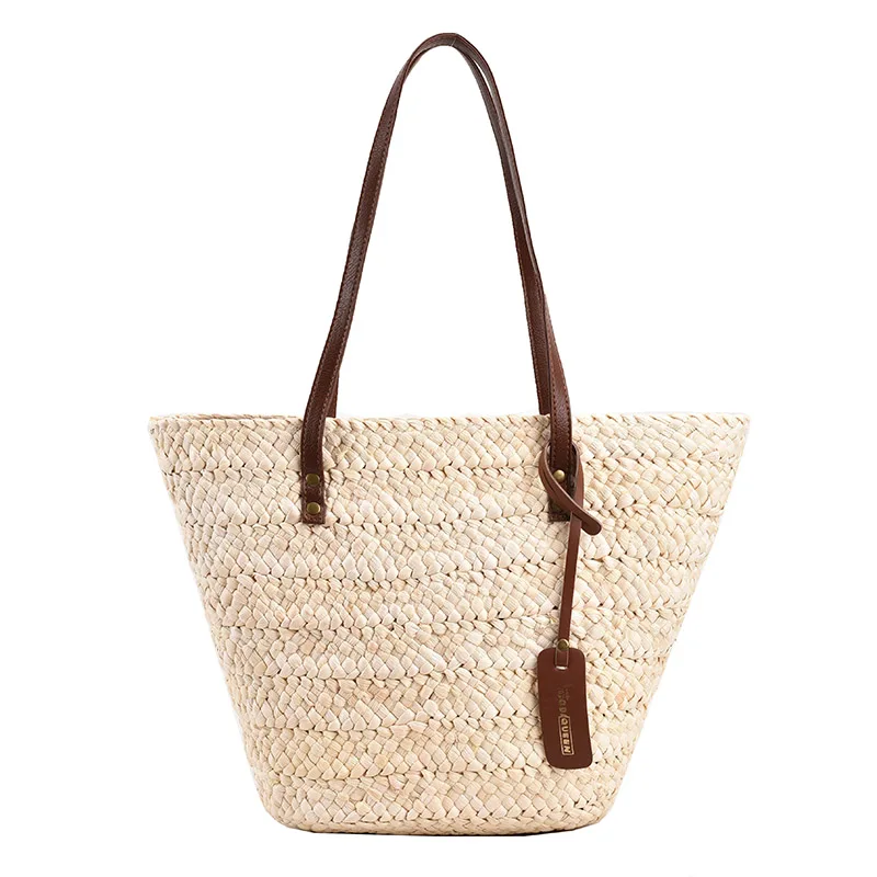 LEFTSIDE Bohemia Women Weave Big Straw Tote Bag 2023 Summer Y2k Travel Beach Bags Handmade Lady Handbag Rattan Shoulder Bags