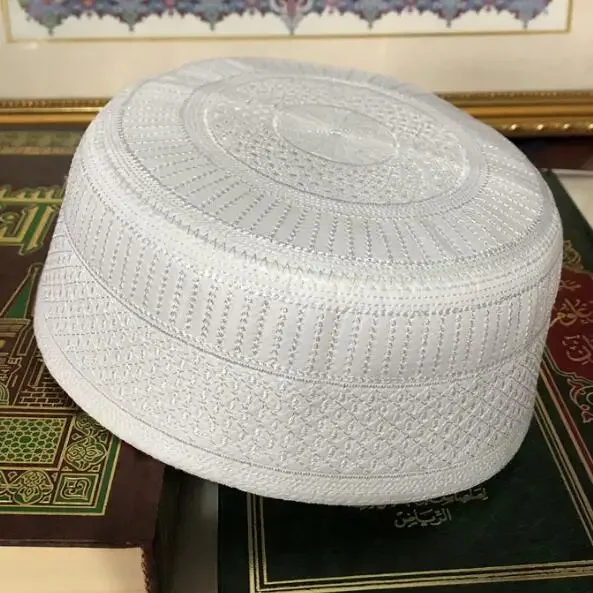 Chinese Hui Nationality Cap Whtie Hat Spring Prayer Muslim Men