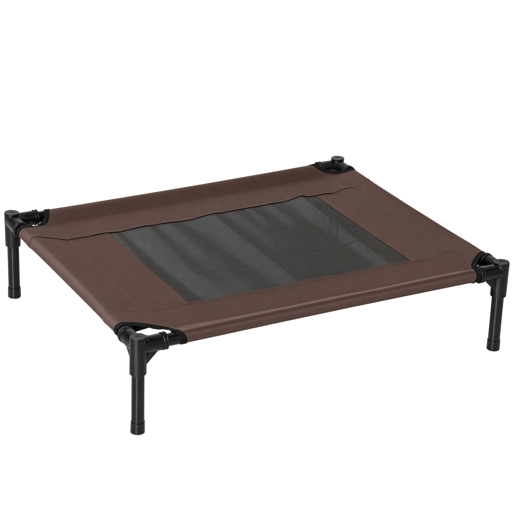 Pawhut Verhoogd hondenbed met ademend mesh Oxford-stof 76X61X18 cm Bruin