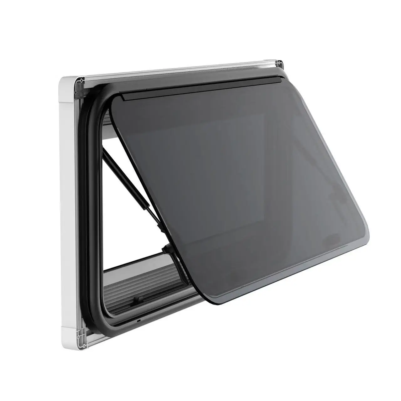 1000 * 600Round universal aluminum RV camper caravan window with insect net and sunshade, double acrylic glass rv camper