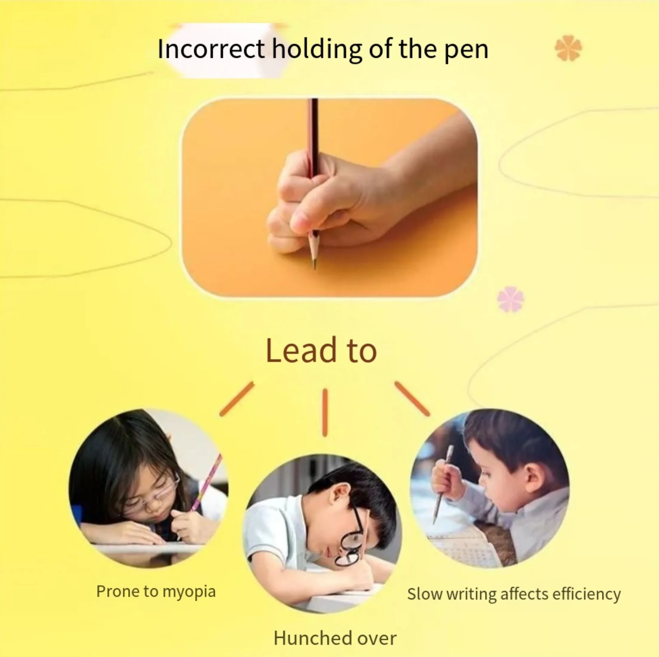 2Pcs Three Finger Pencil Set Silicone Writing Gripper for Primary School Students To Correct Writing Posture