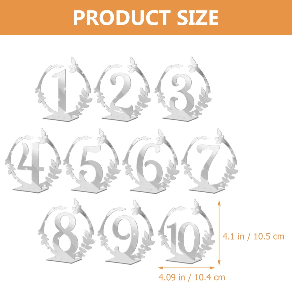 10 Pcs Acrylic Table Number Holders Clear Signs Cards Stand Elegant Wedding Reception Banquet Event Signage Reusable