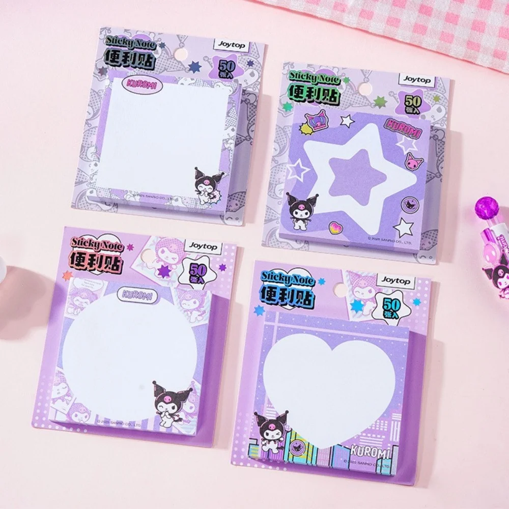 Sanrio Kuromi Color publicado notas adhesivas melodía Cinnamoroll Bloc de notas posiciones papelería cuaderno planificador de oficina pegatina de mensaje