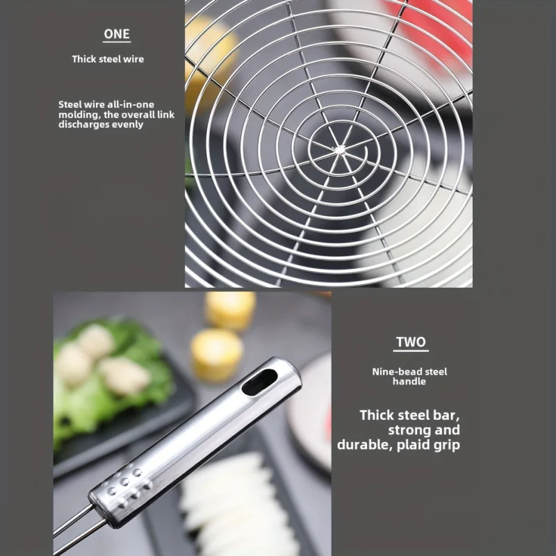 Stainless Steel Long Handle Food Filter，Kitchen Household Big Strainer Noodles Strainer Dumpling Oil Pan Baking Cooking Tools view 4