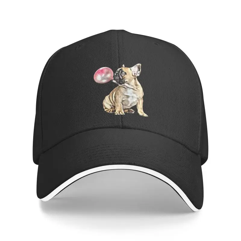 Punk Unisex Cute French Bulldog Baseball Cap Adult Bubble Gum Adjustable Dad Hat Men Women Hip Hop